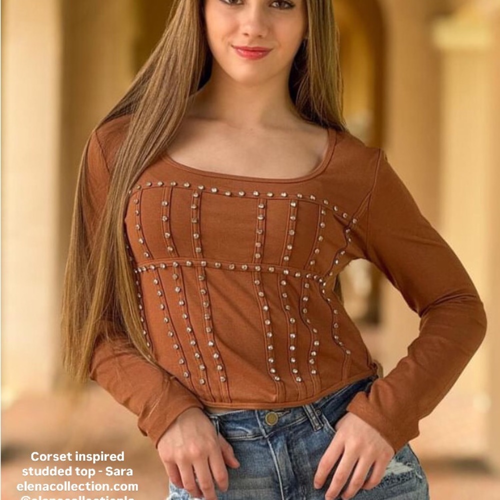 Brown Studded Top